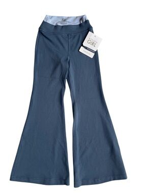 Athleta Girl Transcend Crossover Ultra Flare Leggings Girl’s XS 6 Gray Blue New